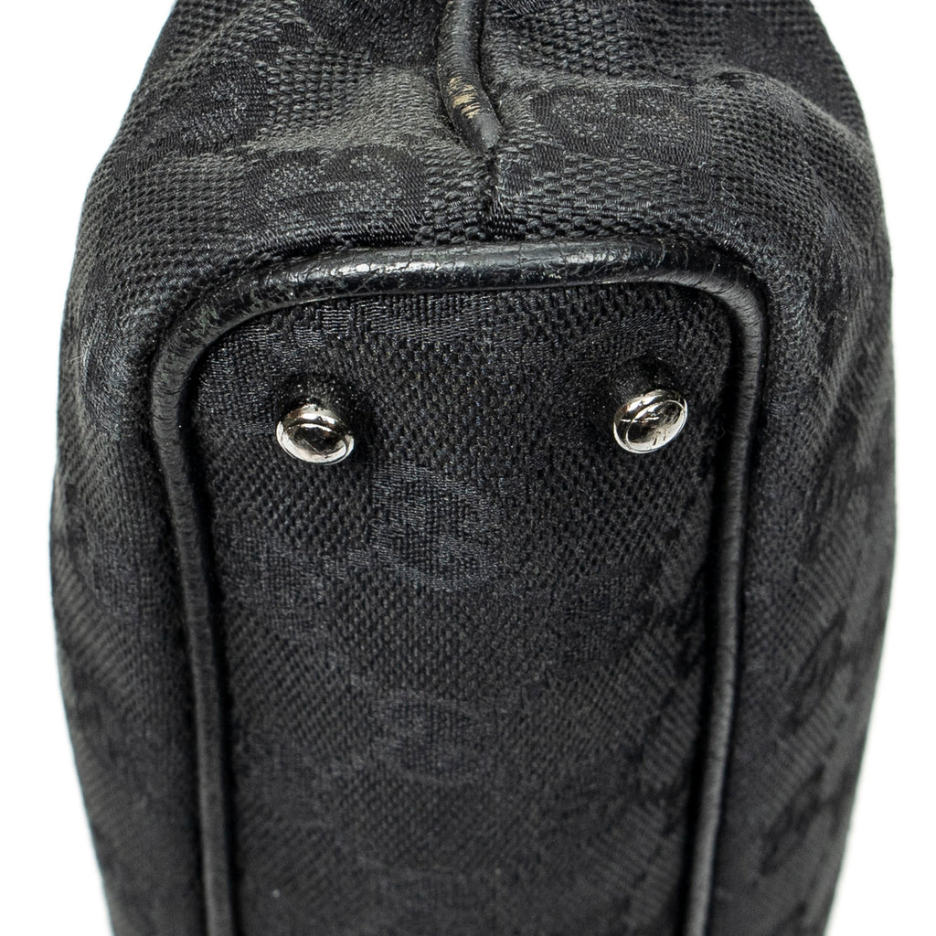 Shoulder Bag Horizontal Jacquard Tote Black Monogrammed Canvas