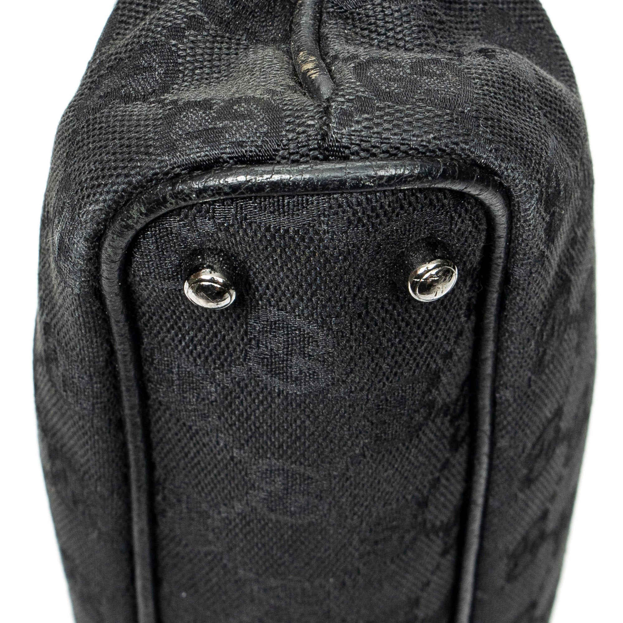 Shoulder Bag Horizontal Jacquard Tote Black Monogrammed Canvas