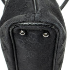 Shoulder Bag Horizontal Jacquard Tote Black Monogrammed Canvas