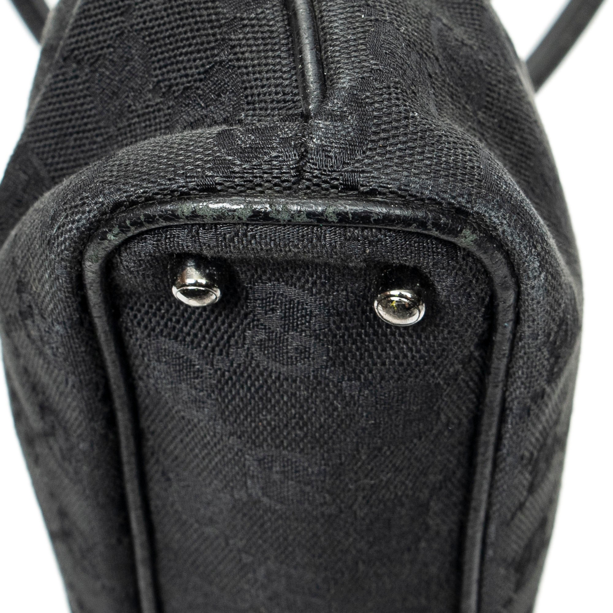 Shoulder Bag Horizontal Jacquard Tote Black Monogrammed Canvas