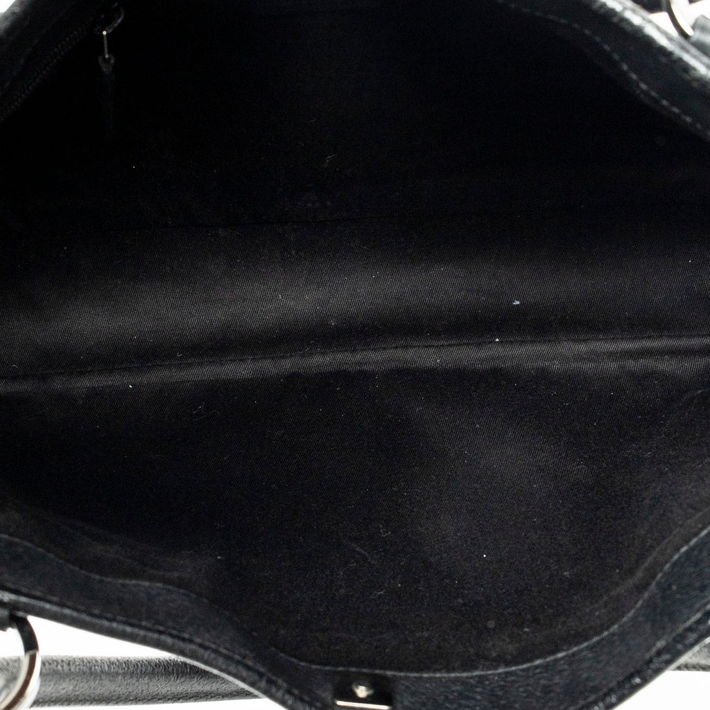 Sac à bandoulière horizontal en jacquard, toile monogrammée noire