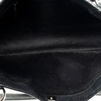 Sac à bandoulière horizontal en jacquard, toile monogrammée noire