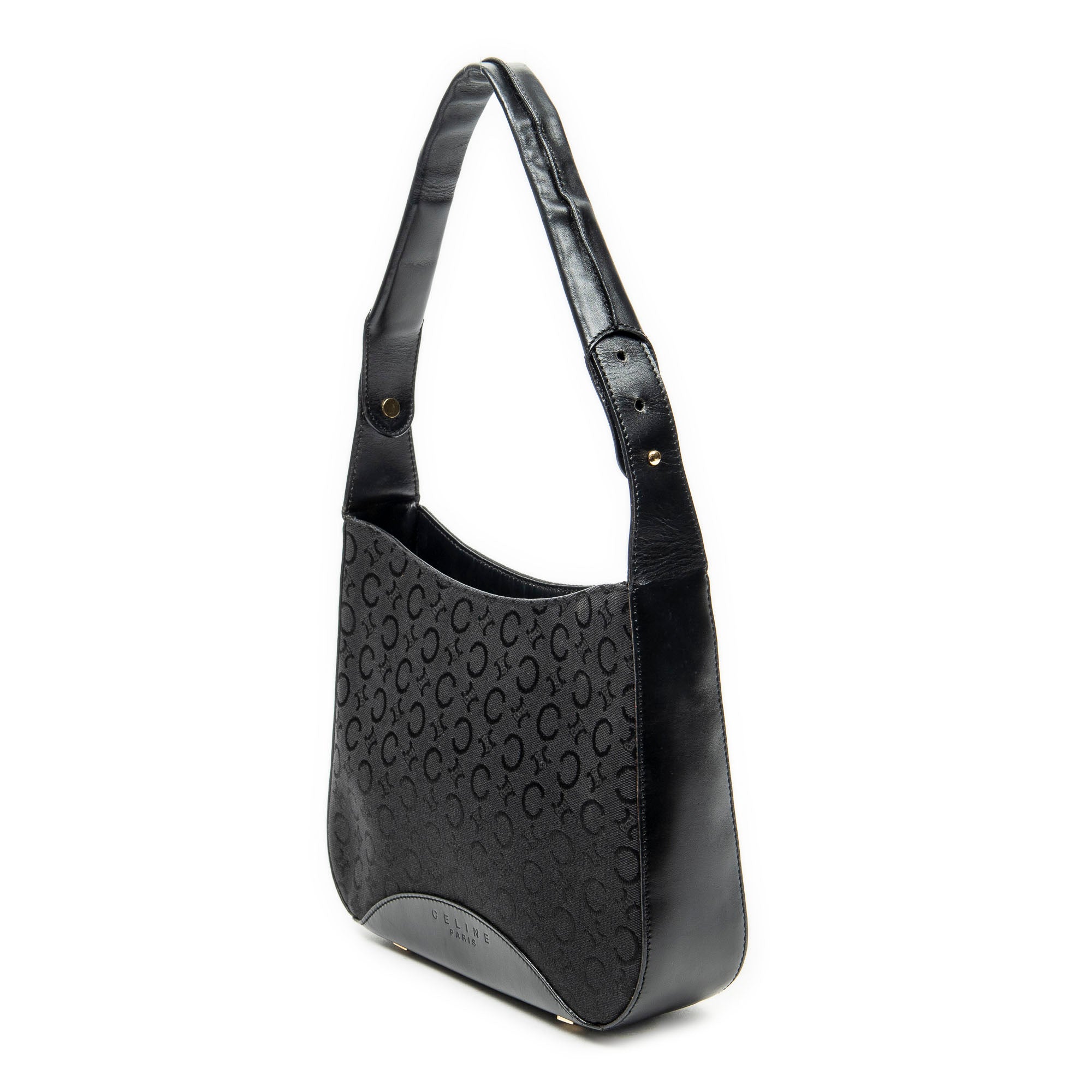 Shoulder Bag Vintage Zip Hobo Black C Macadam Canvas
