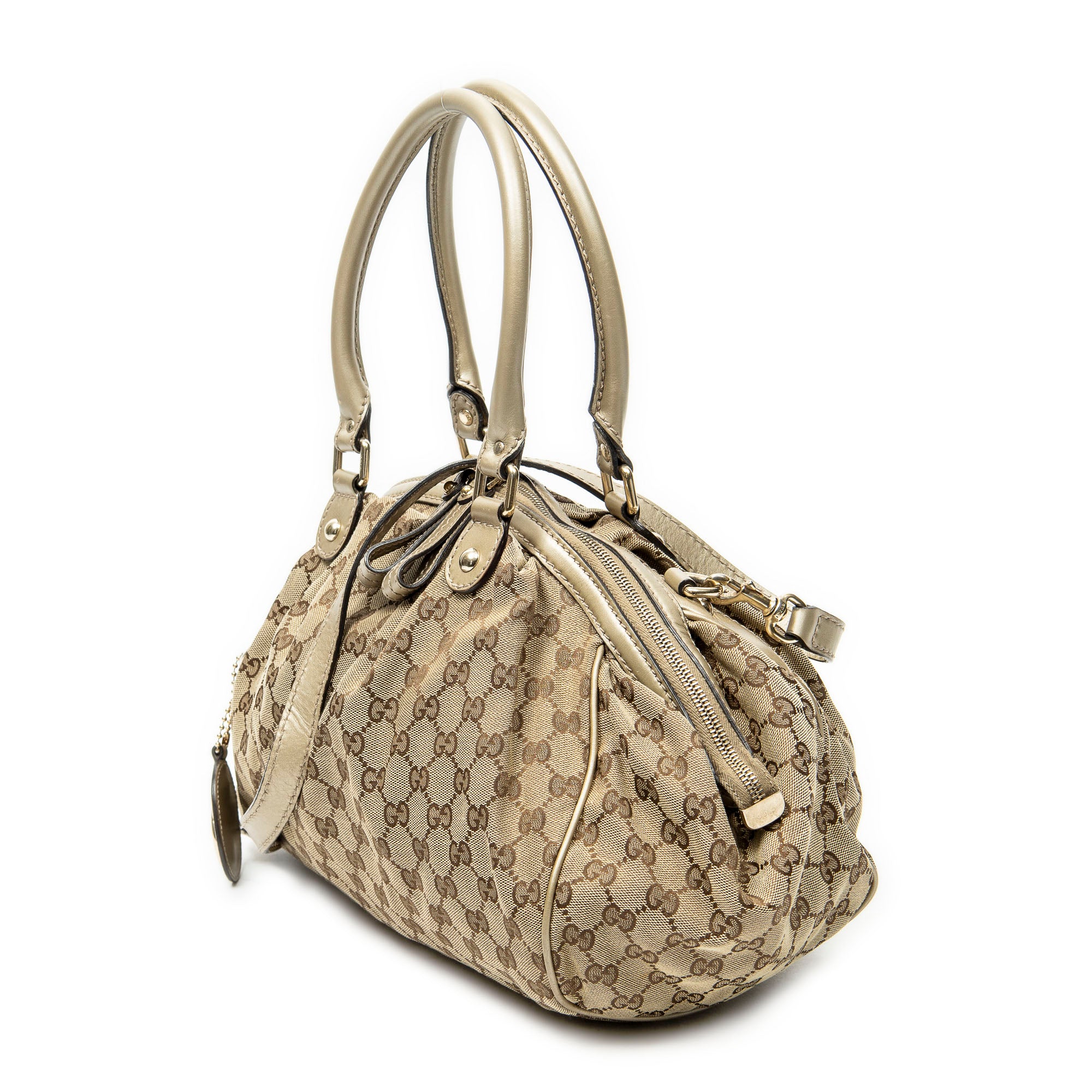 Shoulder Bag Medium Sukey Boston Beige Monogrammed Canvas
