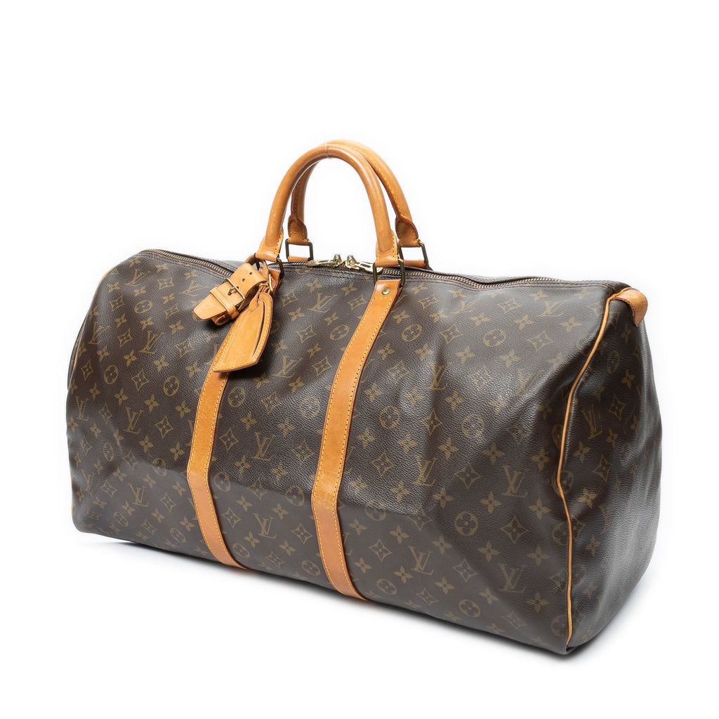 Travel Bag Keepall 55 Brown Monogram Canvas