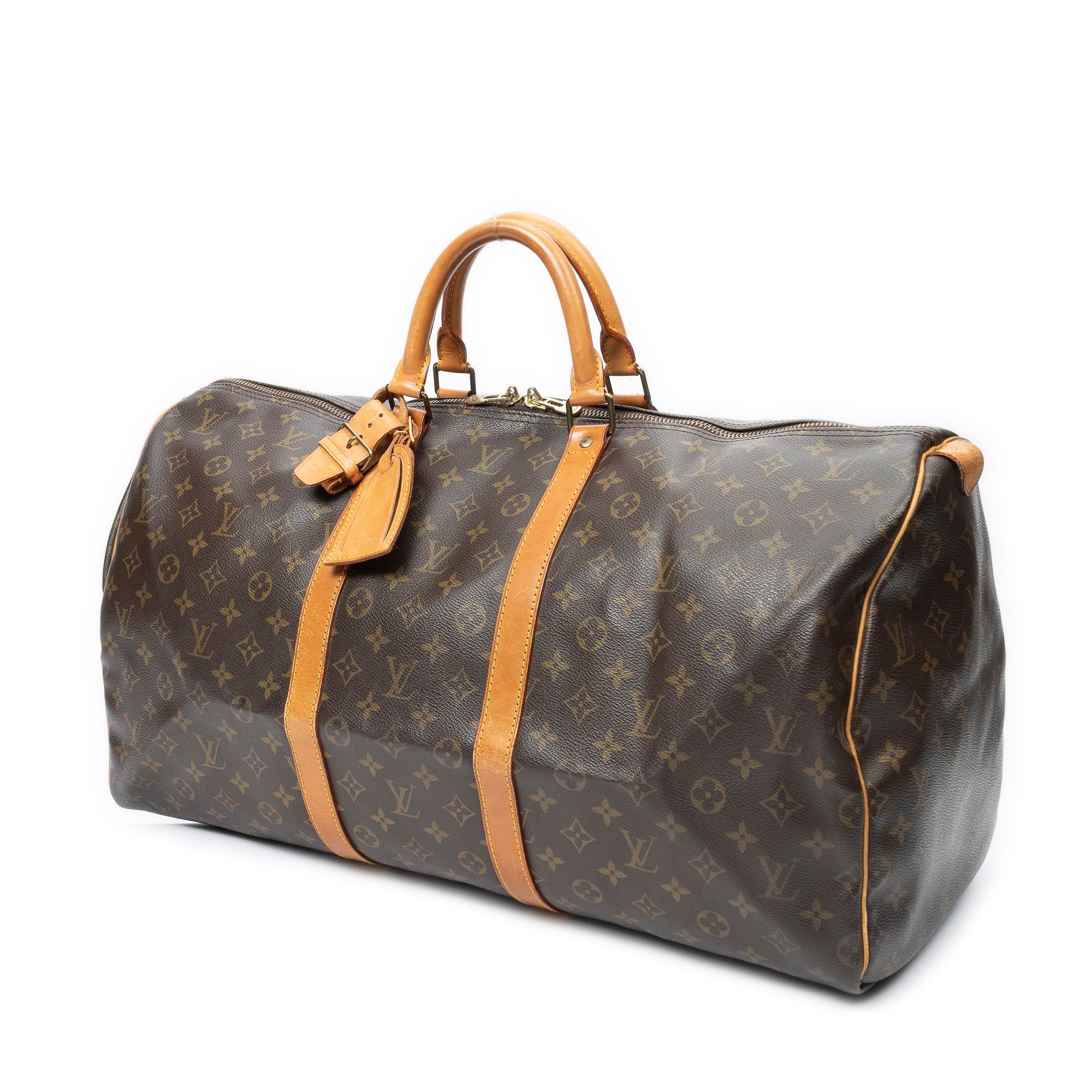 Travel Bag Keepall 55 Brown Monogram Canvas