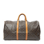 Travel Bag Keepall 55 Brown Monogram Canvas