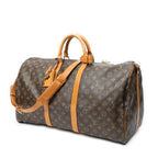 Travel Bag Keepall Bandouliere 55 Brown Monogram Canvas