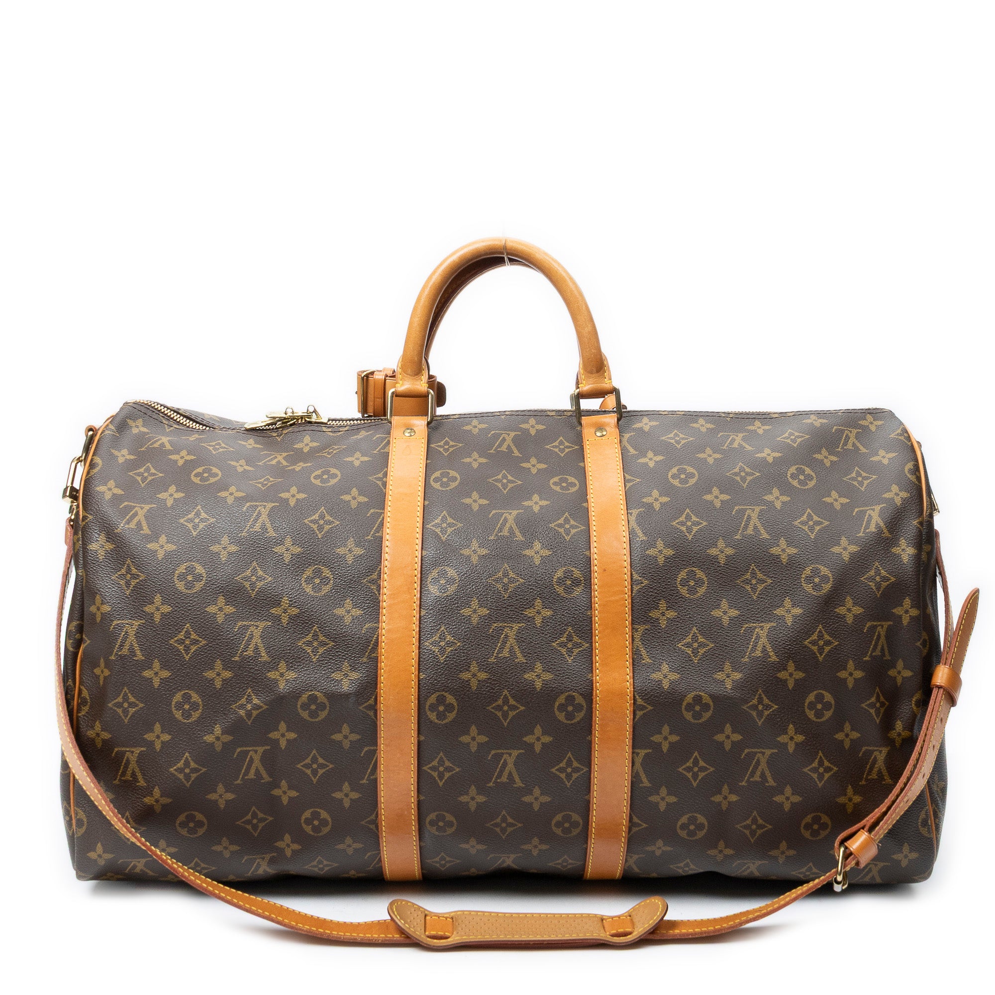 Travel Bag Keepall Bandouliere 55 Brown Monogram Canvas
