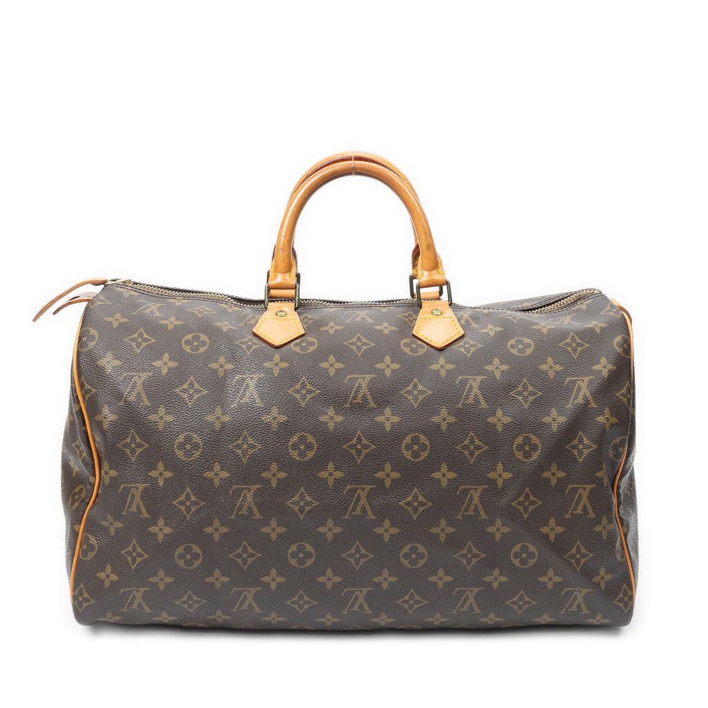 Handbag Speedy 40 Brown Monogram Canvas