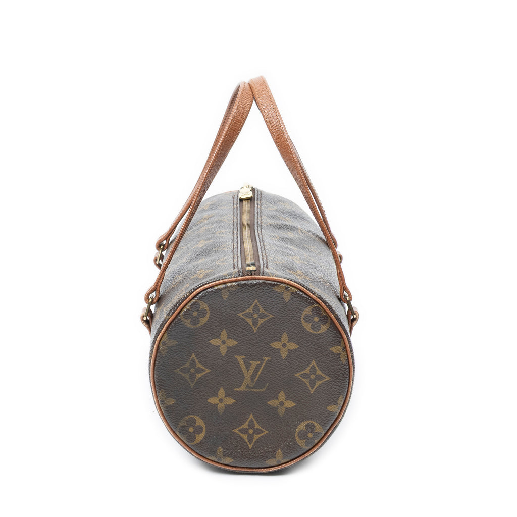 Handbag Papillon 26 Brown Monogram Canvas