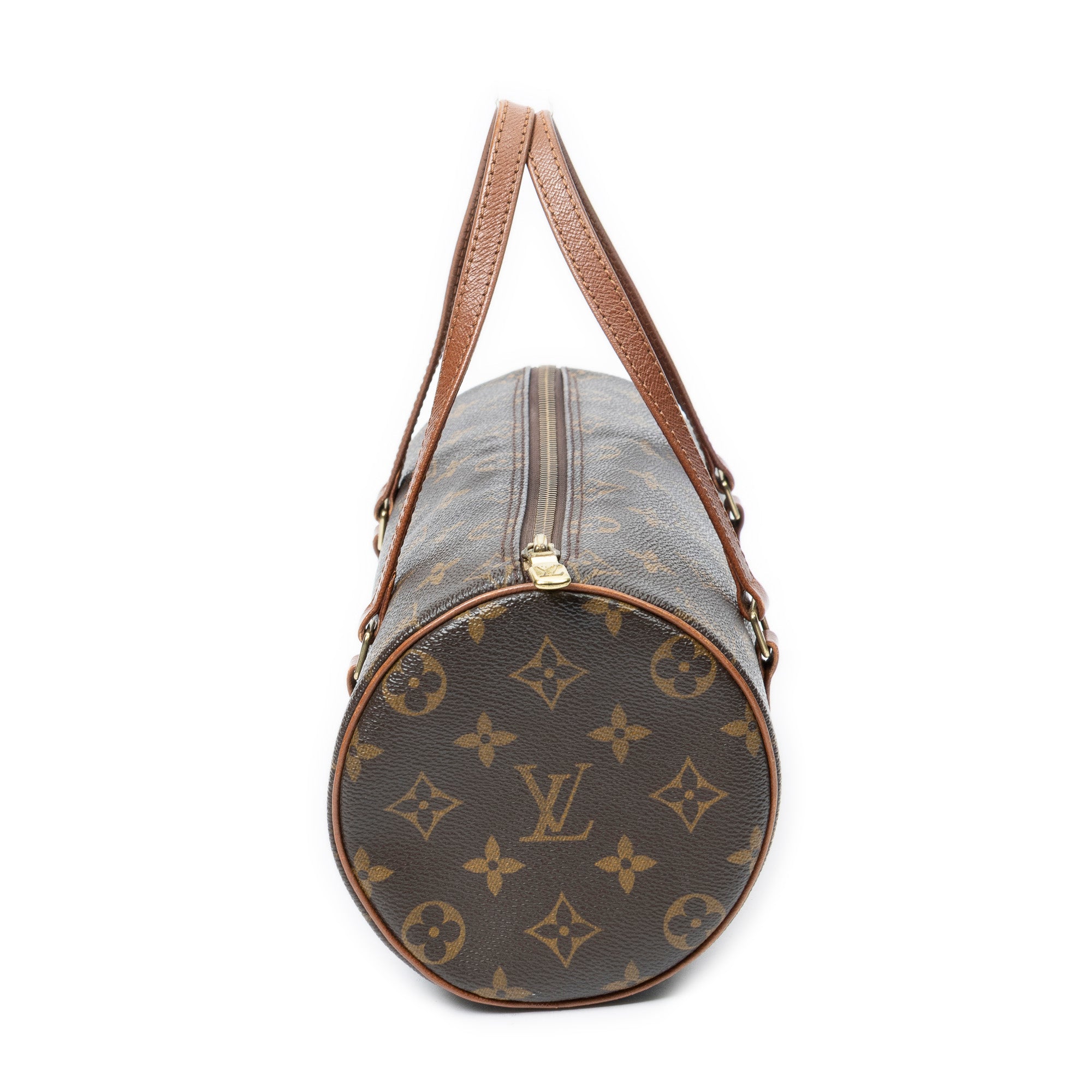Handbag Papillon 26 Brown Monogram Canvas