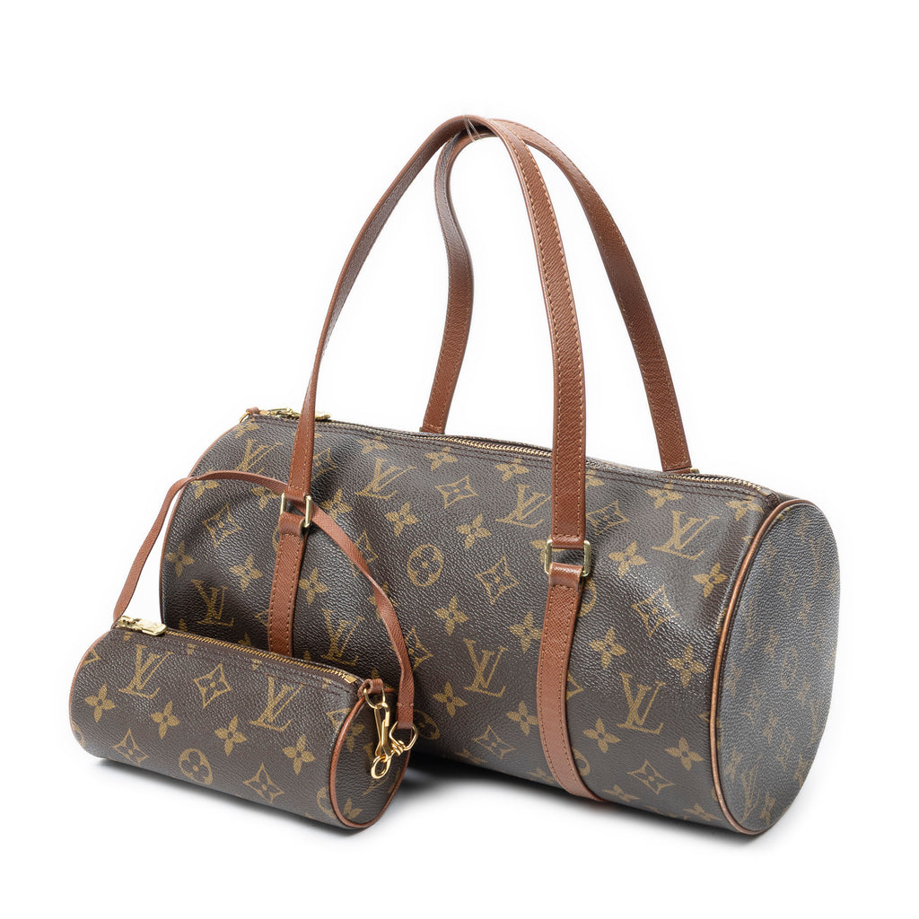 Handbag Papillon 30 Brown Monogram Canvas