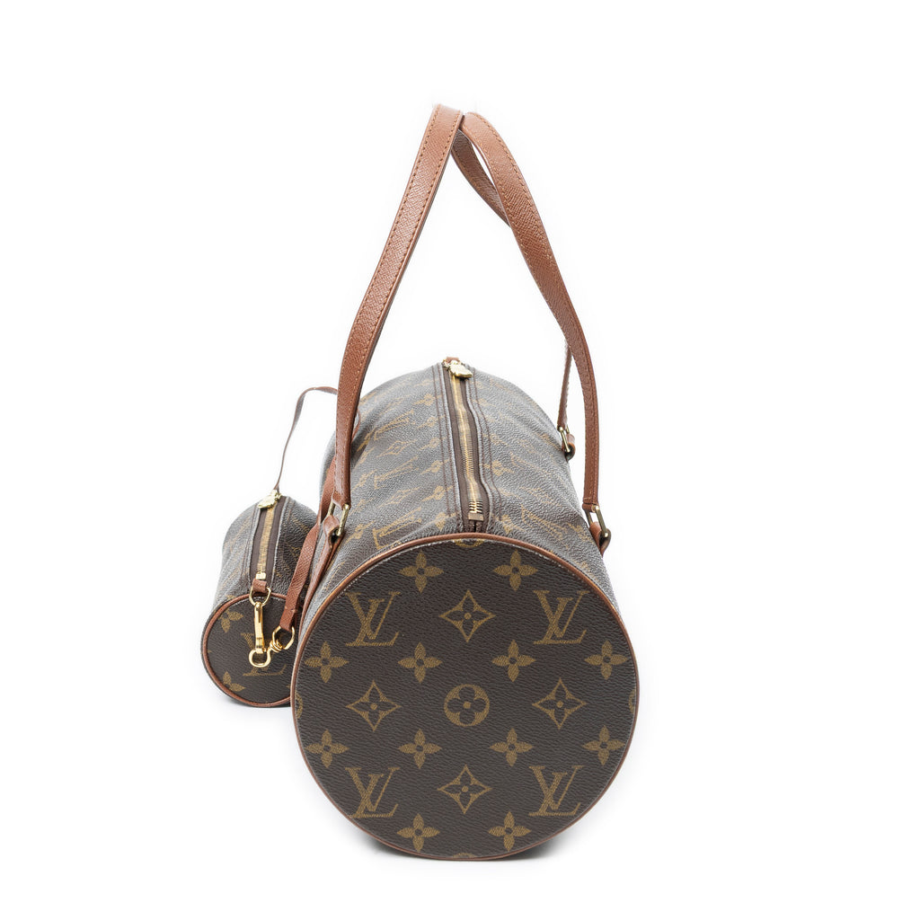 Handbag Papillon 30 Brown Monogram Canvas