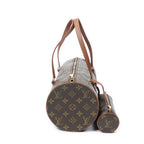 Handbag Papillon 30 Brown Monogram Canvas
