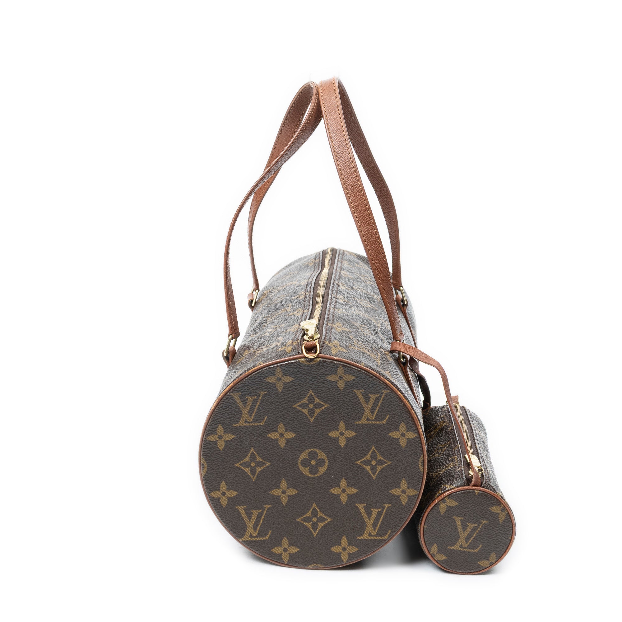 Handbag Papillon 30 Brown Monogram Canvas