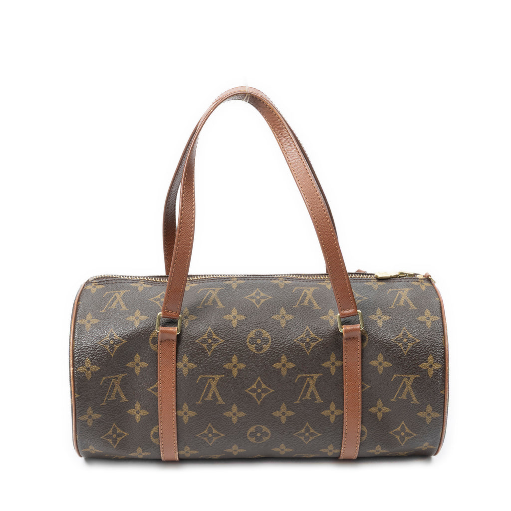 Handbag Papillon 30 Brown Monogram Canvas