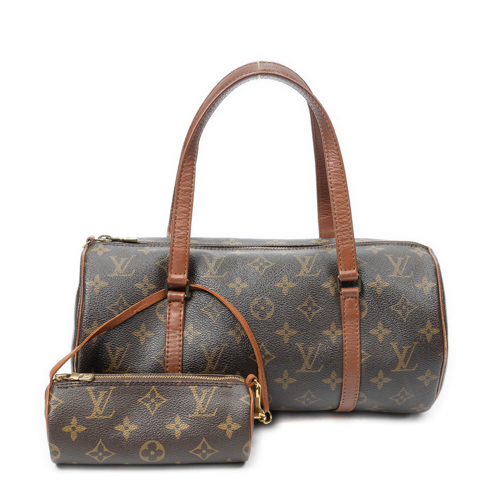 Handbag Papillon 30 Brown Monogram Canvas