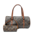 Handbag Papillon 30 Brown Monogram Canvas