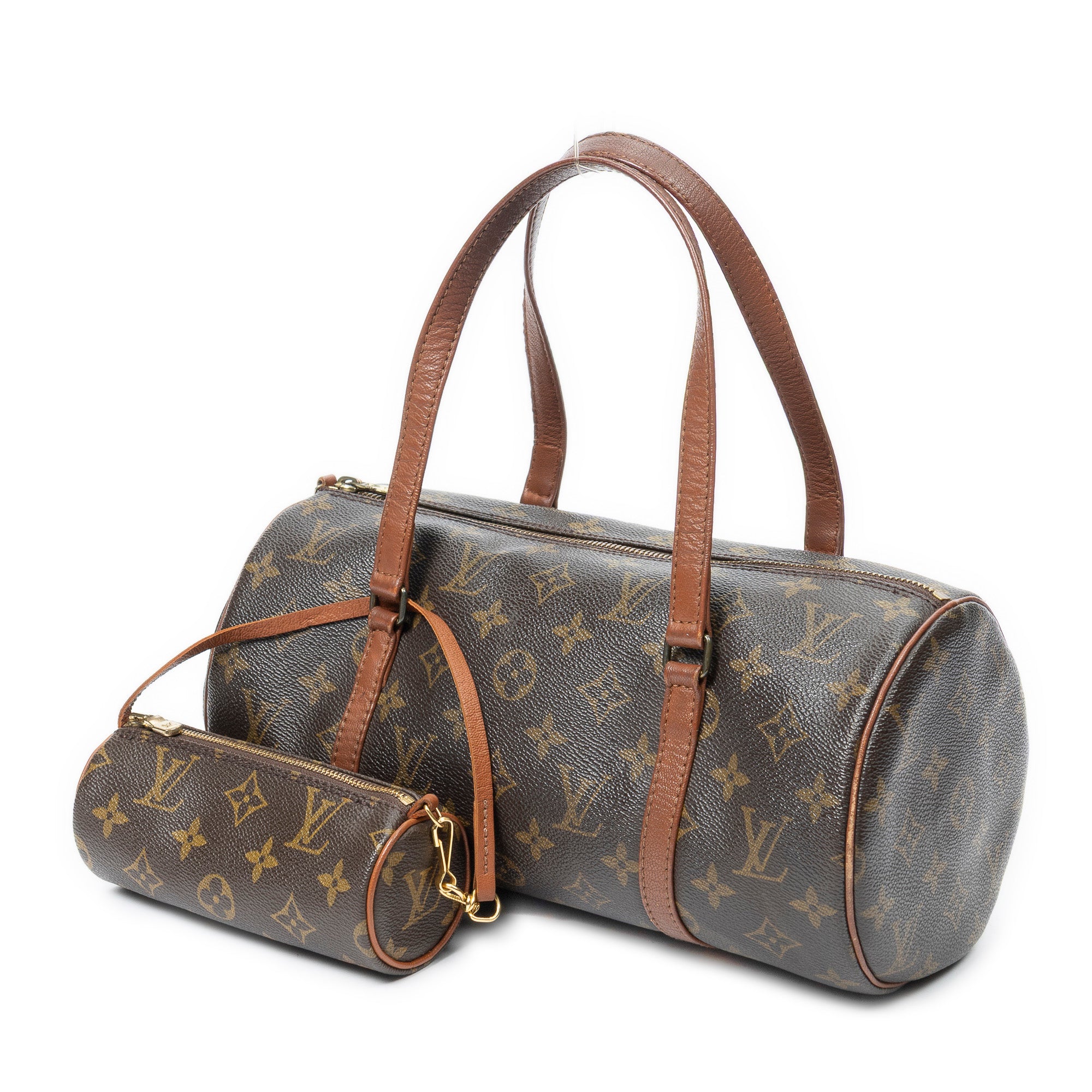 Handbag Papillon 30 Brown Monogram Canvas