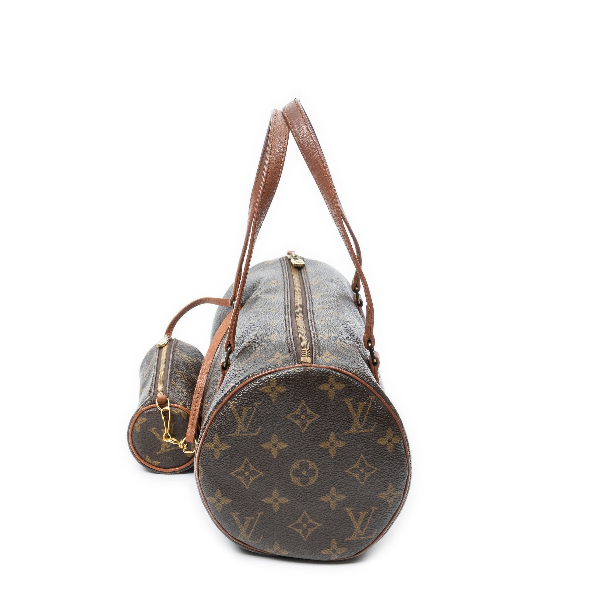 Handbag Papillon 30 Brown Monogram Canvas