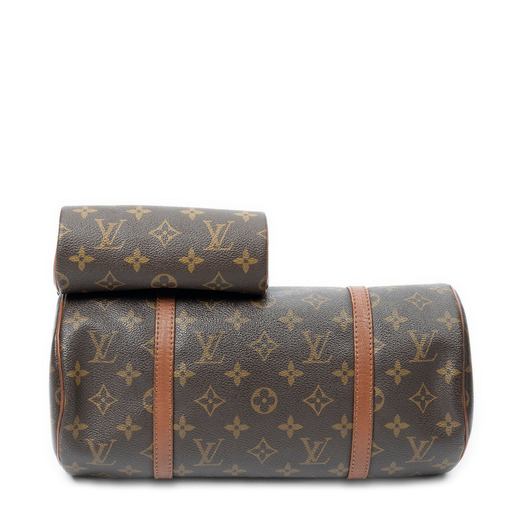Handbag Papillon 30 Brown Monogram Canvas