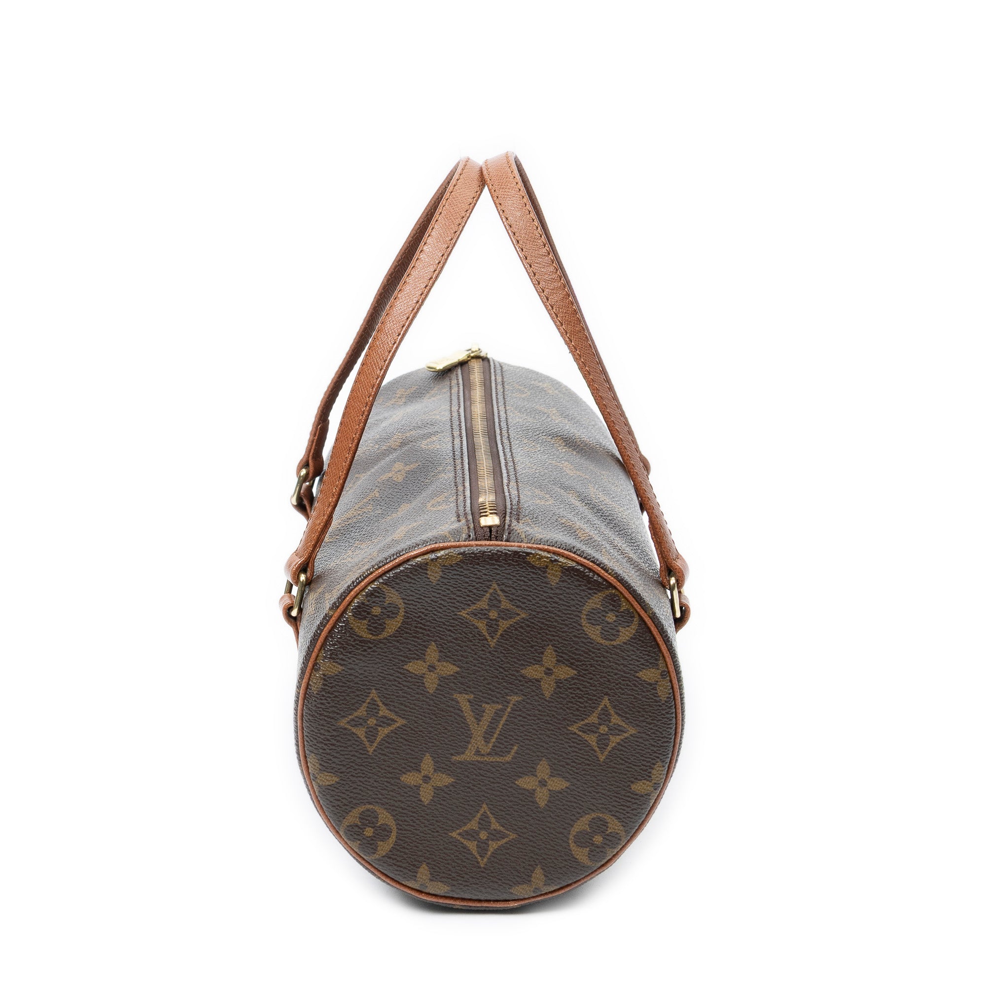 Handbag Papillon 26 Brown Monogram Canvas