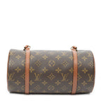 Handbag Papillon 26 Brown Monogram Canvas