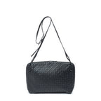 Shoulder Bag Large Nodini Crossbody Black Intrecciato Leather