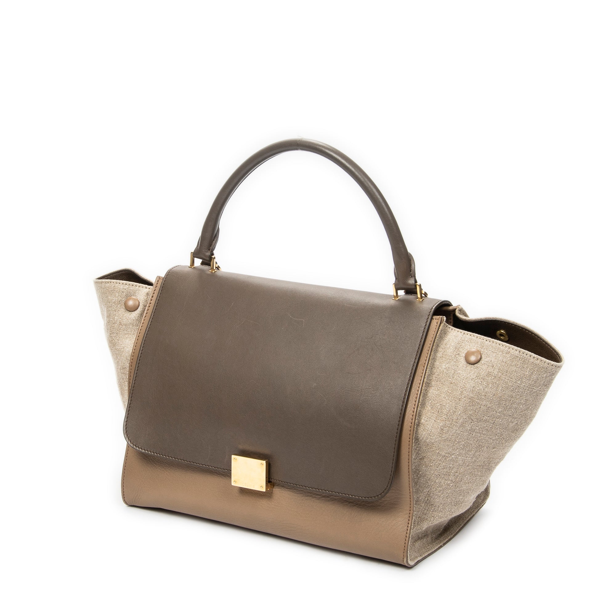 Shoulder Bag Medium Trapeze Light Brown Calfskin Leather