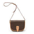 Shoulder Bag Vintage Flap Crossbody Brown Macadam Coated Canvas