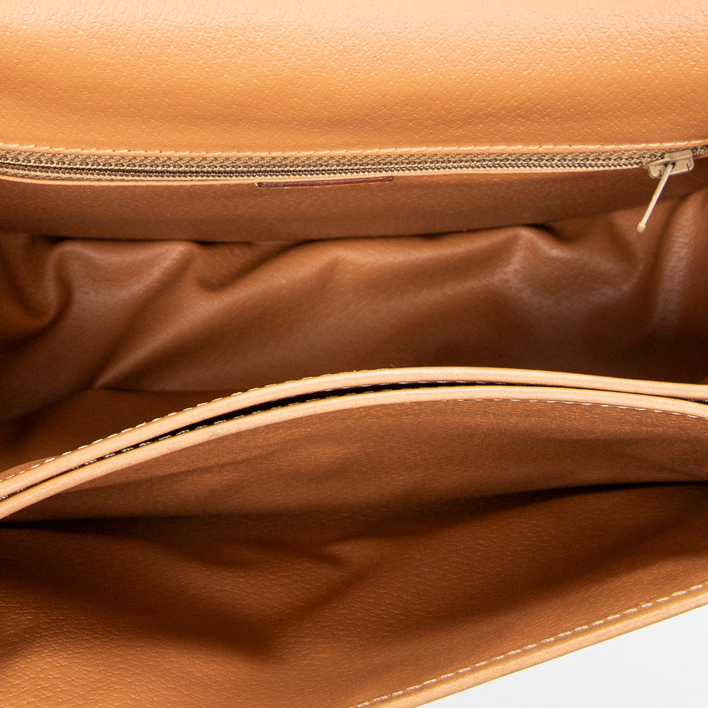 Shoulder Bag Vintage Flap Crossbody Brown Macadam Coated Canvas