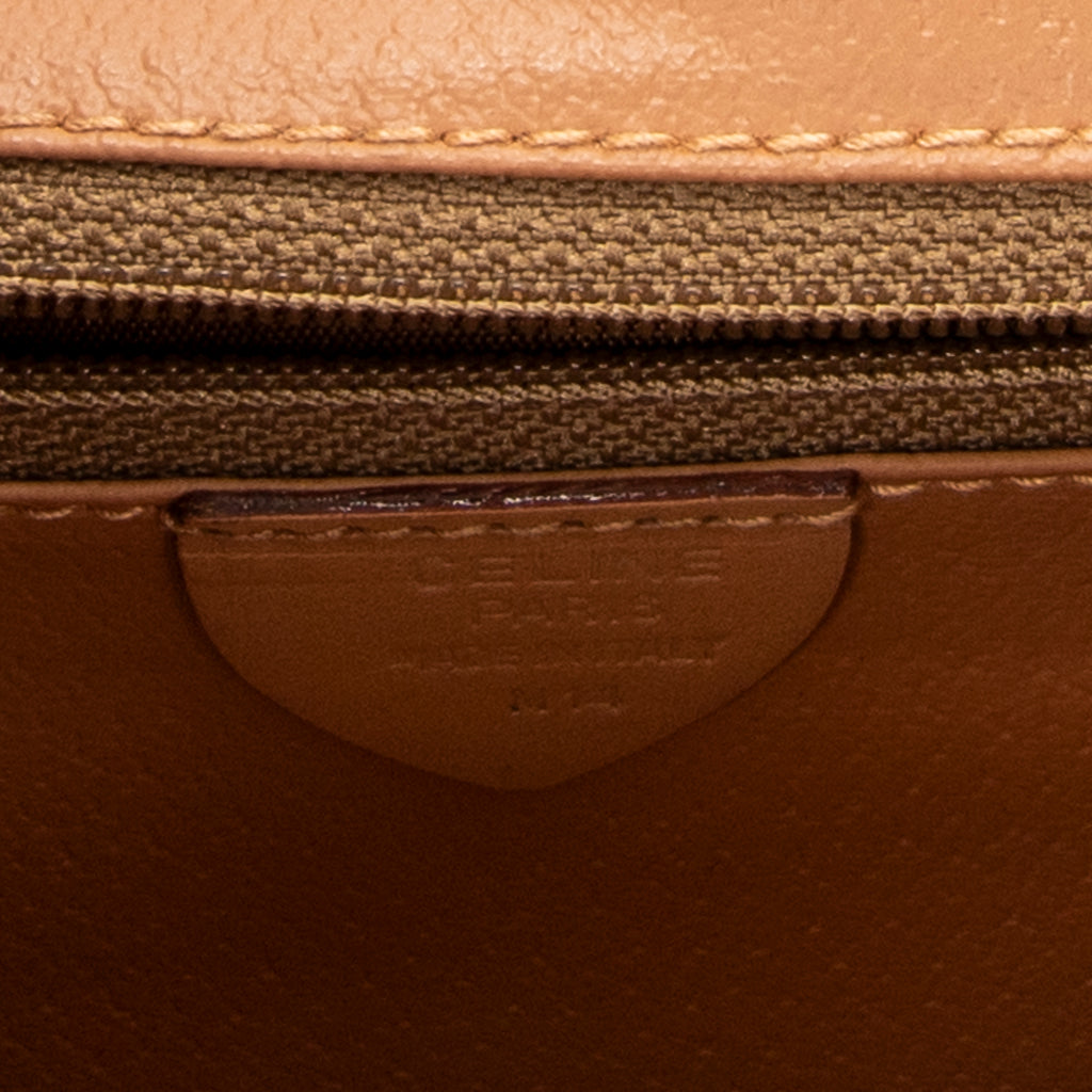 Shoulder Bag Vintage Flap Crossbody Brown Macadam Coated Canvas