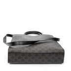 Shoulder Bag Medium Vertical Cabas Tote Black Triomphe Coated Canvas