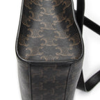 Shoulder Bag Medium Vertical Cabas Tote Black Triomphe Coated Canvas