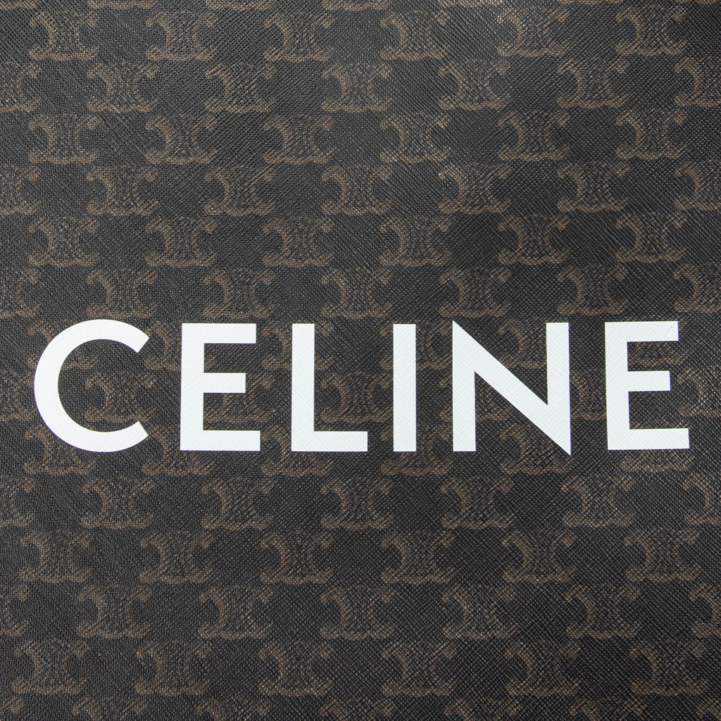 Shoulder Bag Medium Vertical Cabas Tote Black Triomphe Coated Canvas