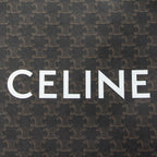 Shoulder Bag Medium Vertical Cabas Tote Black Triomphe Coated Canvas