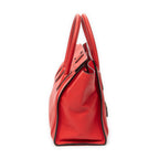 Shoulder Bag Mini Luggage Red Grained Calfskin Leather