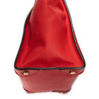 Shoulder Bag Mini Luggage Red Grained Calfskin Leather