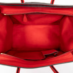 Shoulder Bag Mini Luggage Red Grained Calfskin Leather