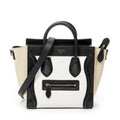 Shoulder Bag Nano Tricolor Luggage White Calfskin Leather