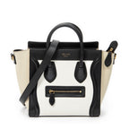 Shoulder Bag Nano Tricolor Luggage White Calfskin Leather