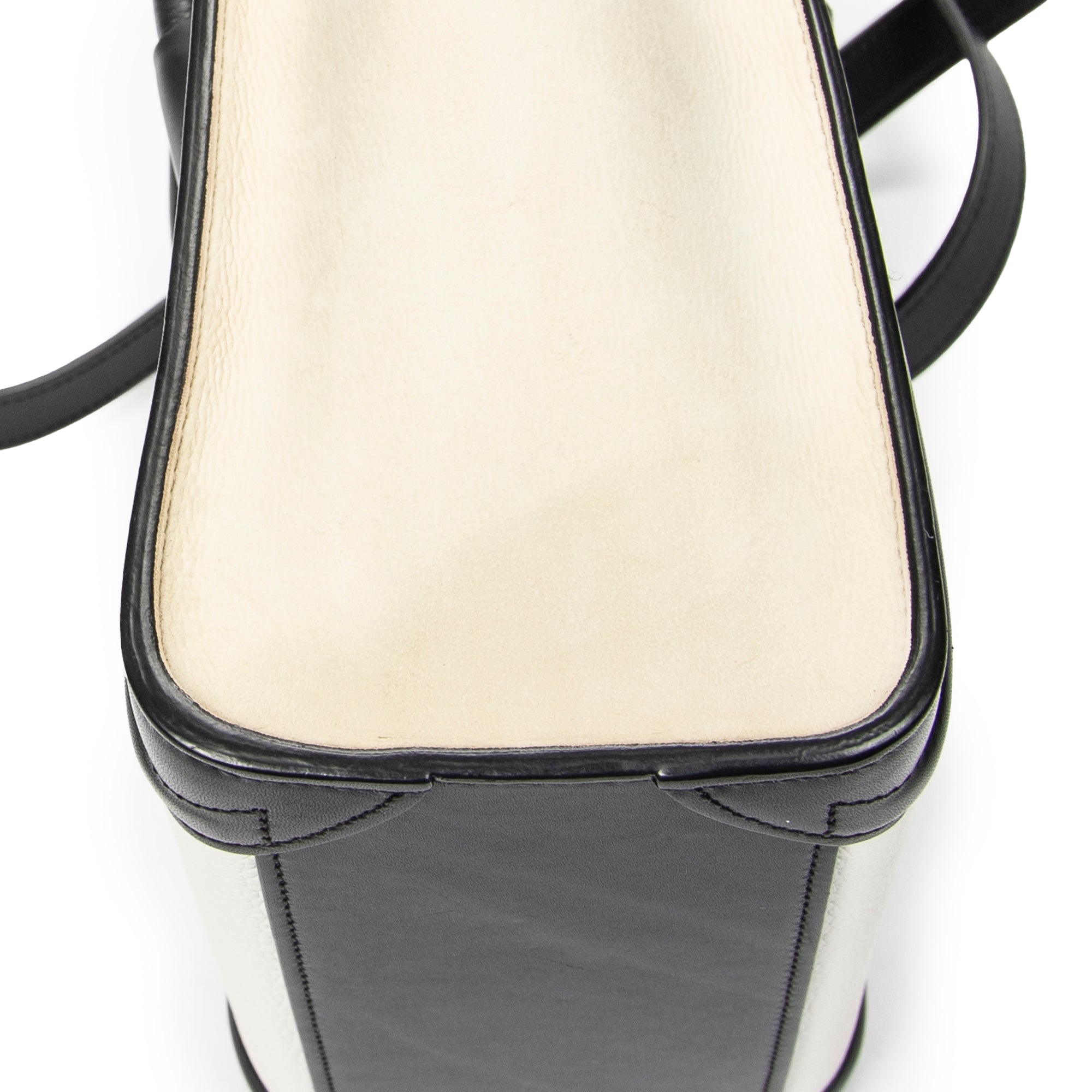 Shoulder Bag Nano Tricolor Luggage White Calfskin Leather