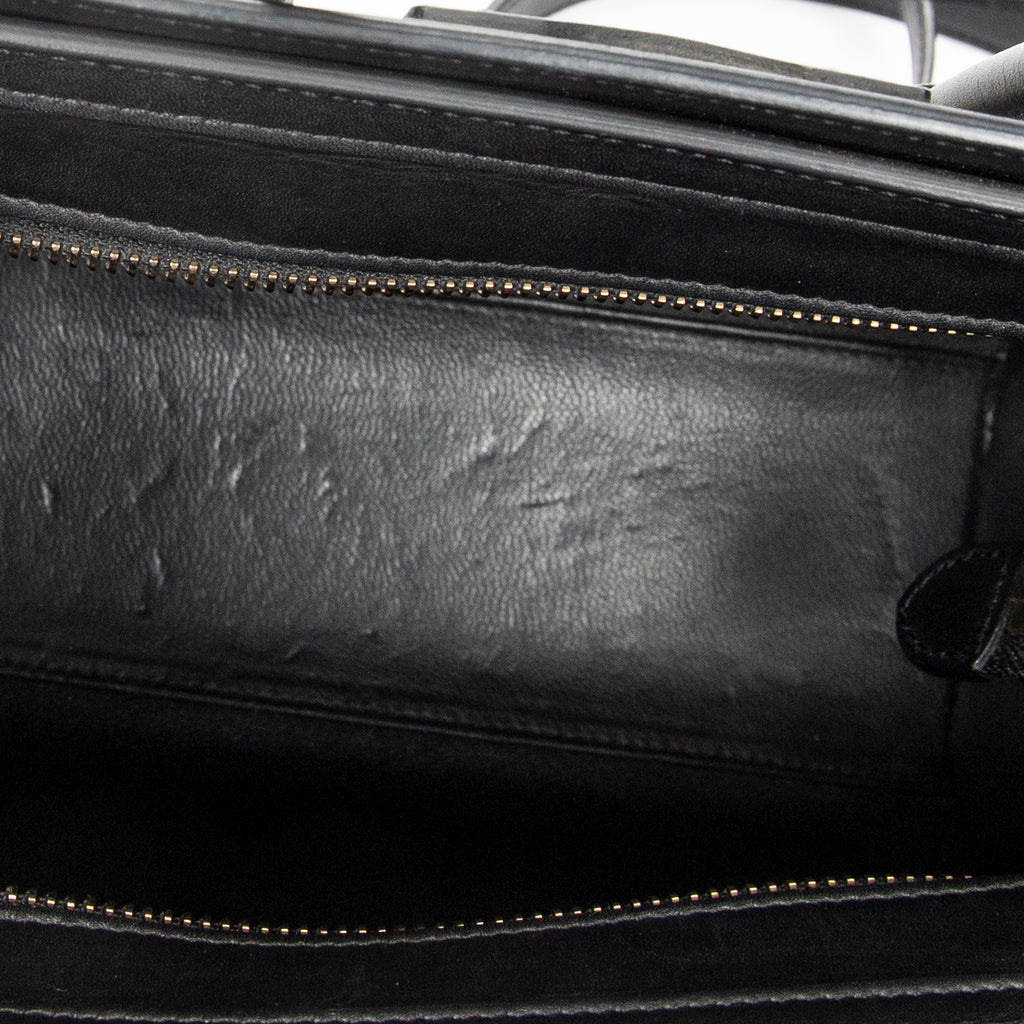 Shoulder Bag Nano Tricolor Luggage White Calfskin Leather