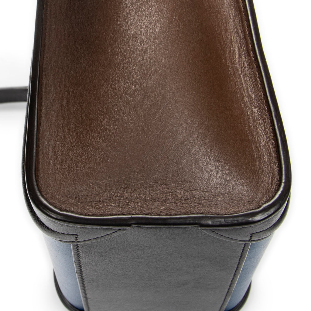 Shoulder Bag Nano Tricolor Luggage Blue Calfskin Leather