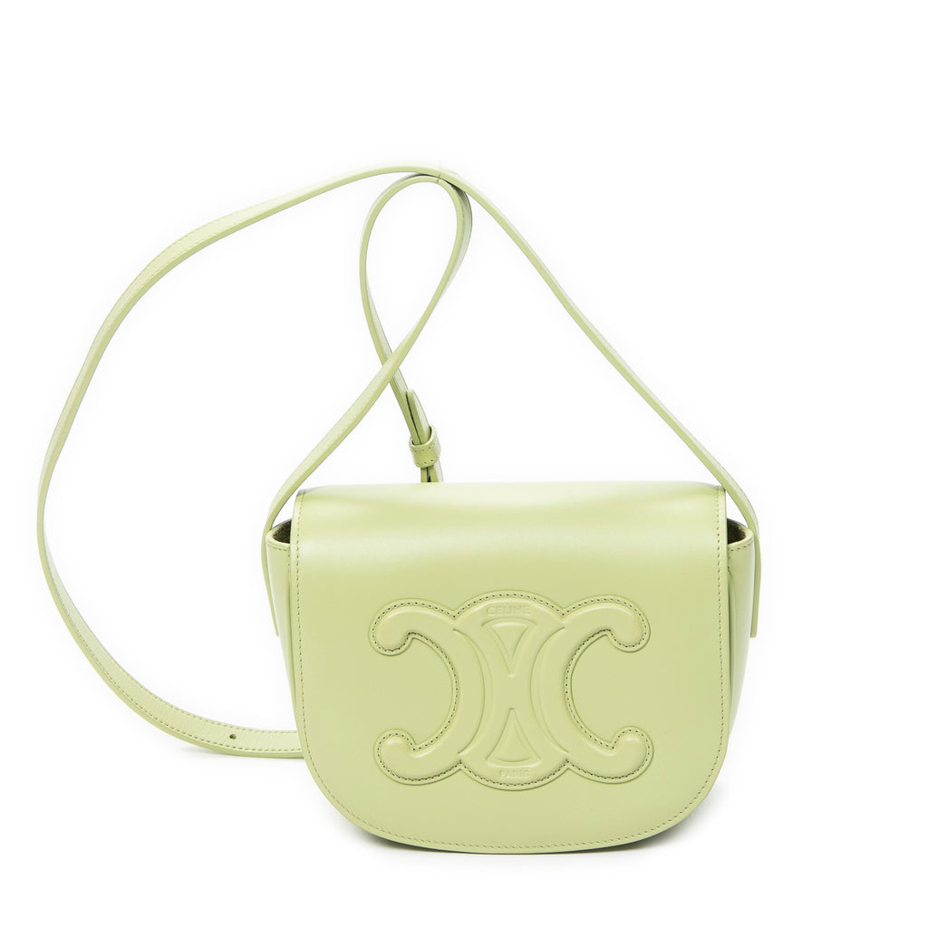 Shoulder Bag Folco Cuir Triomphe Bag Light Green Calfskin Leather