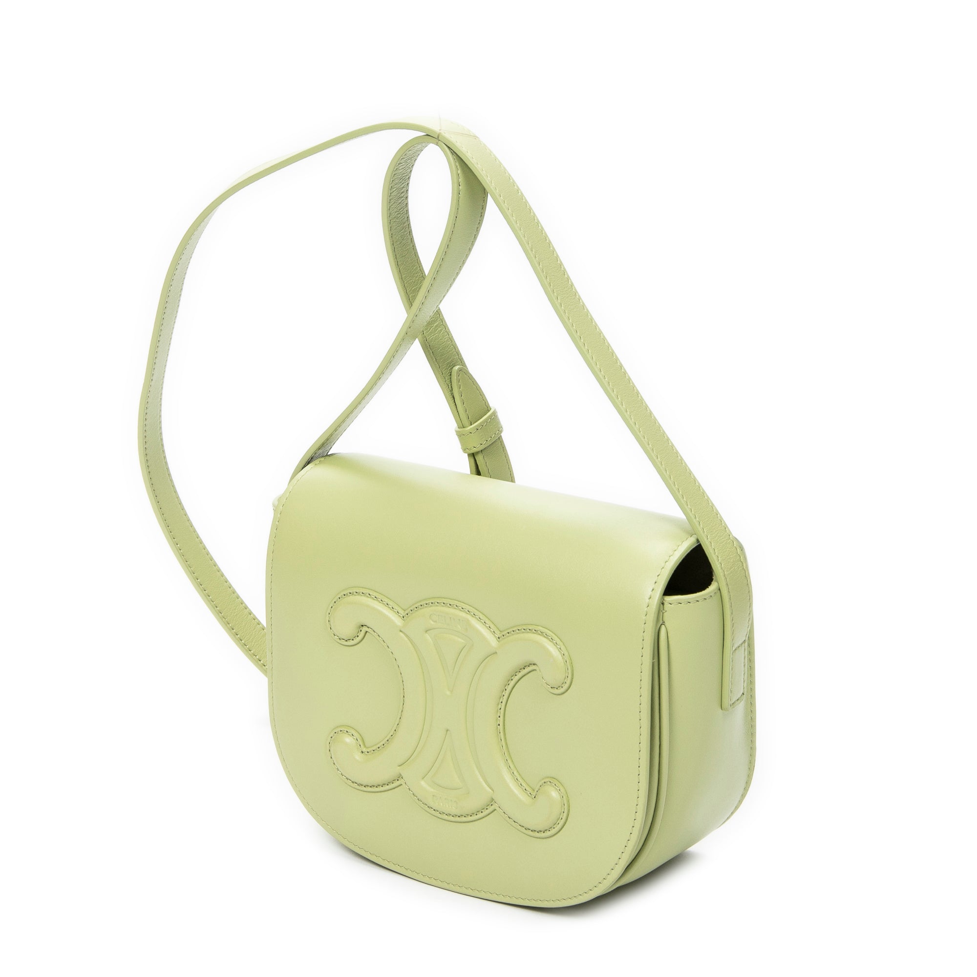 Shoulder Bag Folco Cuir Triomphe Bag Light Green Calfskin Leather