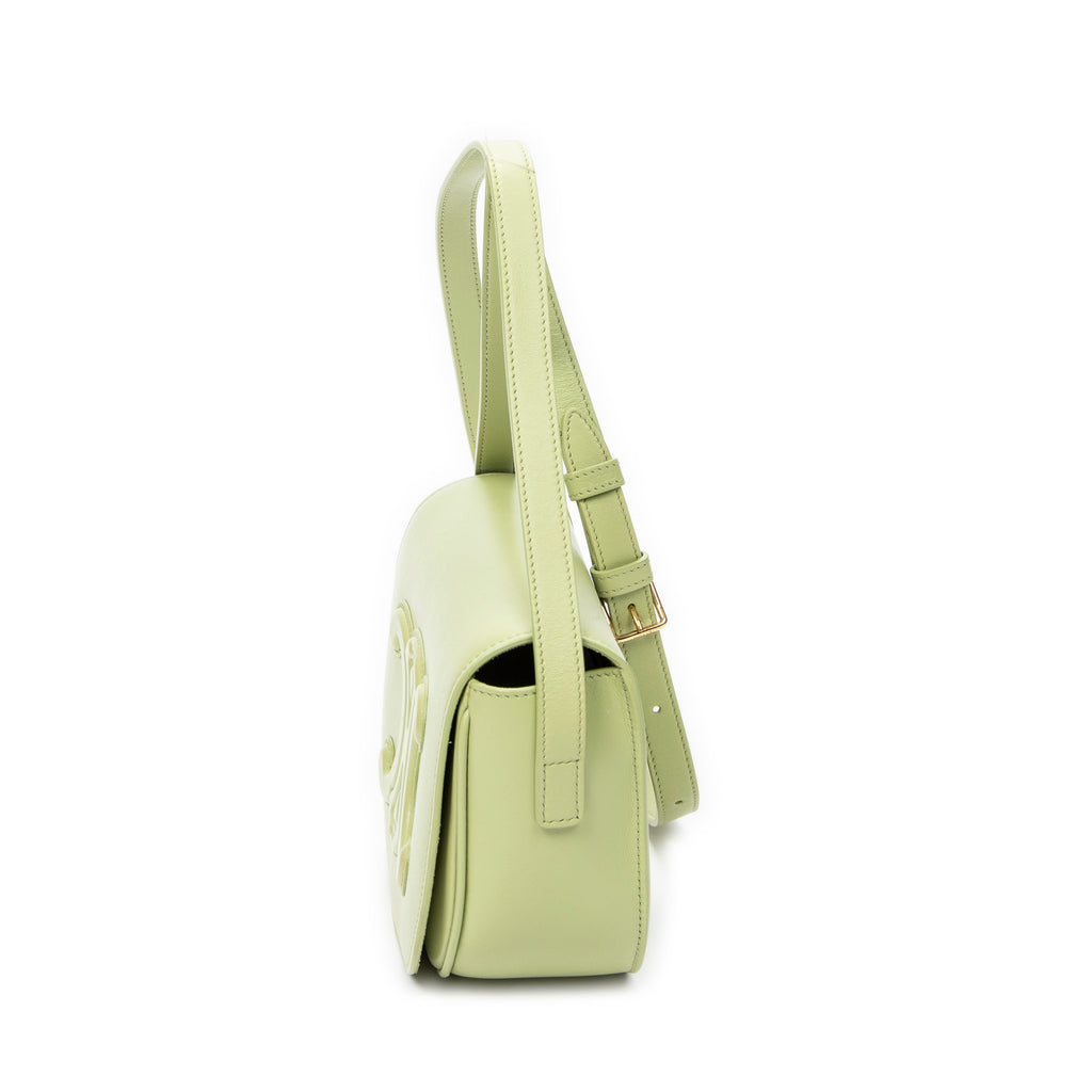 Shoulder Bag Folco Cuir Triomphe Bag Light Green Calfskin Leather