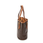 Shoulder Bag Vintage Bucket Tote Brown Macadam Coated Canvas