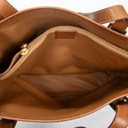 Shoulder Bag Vintage Bucket Tote Brown Macadam Coated Canvas